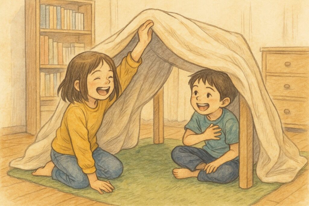 秘密基地ごっこをする子どもたちイメージ