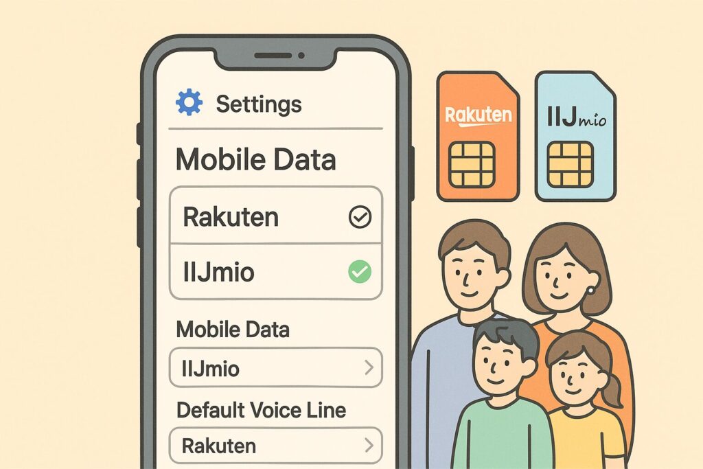 iPhoneデュアルSIM設定例